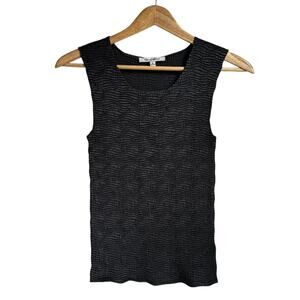Quintessential Black Textured Stretch Tank Top S